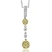 18k Two Tone Gold White and Champagne Yellow Diamond Pendant Necklace (GH, SI, 0.75 carat)