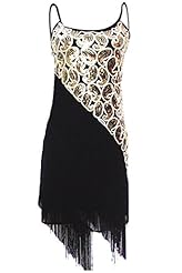 Sexy Scoop Neck Paisley Nylon/Spandex Sequined  Dress