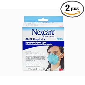 3M Particulate Respirator 8612F FLU MASK N95 FDA Approved, 2-Count (Pack of 2)