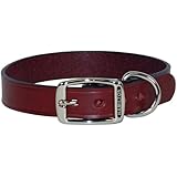 Hamilton 1" x 22" Creased Burgundy Leather Dog Collar