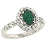 .79ct Oval Emerald & Pave Diamond (.57ct) Ring