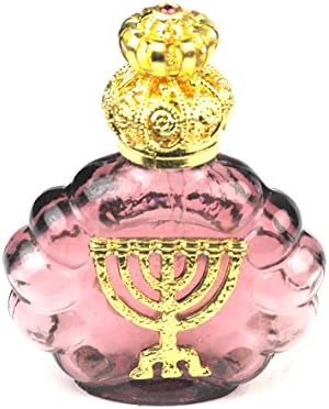 Jewelled Decorative Perfume/Oil Bottle w/ Jewish Menorah - Offered by Gabriella's Gifts