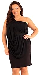 Plus Size Knee Length One Shoulder Polyester Belted Bodycon Dress/Evening Dress/Party Dress 