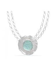 MMA Silver - 18 inch Double Strand Round Textured Silver and Ancient Roman Glass Toggle Necklace