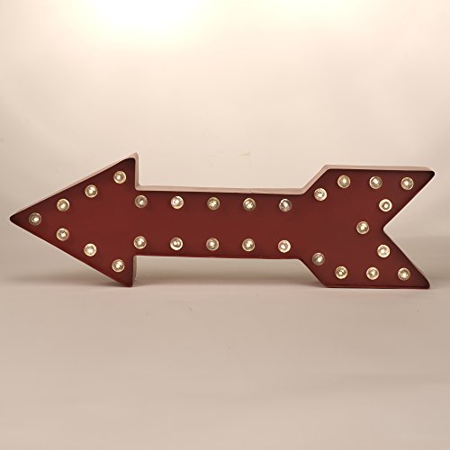Glitzhome Battery Operated Marquee LED Lighted Arrow Sign, 15.98" by 5.