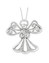 Sterling Silver Cz Angel Of Kindness 18in Angel Necklace, Best Quality Free Gift Box Satisfaction Guaranteed