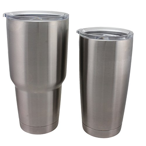 Craft Connections 30 & 20 Oz Vacuum Insulated Stainless BOSS Tumbler Set with Lids (Stainless Steel)