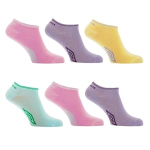 UMBRO Womens/Ladies Trainer Socks (Pack of 6) (6.5 - 9.5) (Assorted)