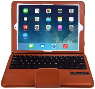 Aerb® Newest Removable Wireless Bluetooth Keyboard Case Auto Sleep Wake for Apple iPad Mini 3rd Gen (2014) / iPad Mini 2 with Retina Display / iPad Mini (iPad Mini 3 & 2 & 1, Brown)