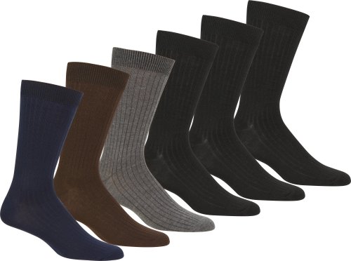 Sakkas Men's Cotton Blend Ribbed Dress Socks Value 6-Pack