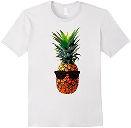 Men's Women-Men-Kid Sizes Cool Pineapple with Sunglasses T-shirt 2XL White