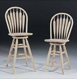 24 Inch and 30 Inch Steambent Windsor Stool Swivel