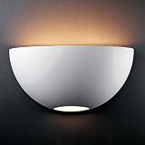 Justice Design 1120-BIS, Ambiance Ceramic Wall Sconce Lighting, 2 Light, 200 Total Watts, Bisque