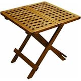 Outdoor Patio Square Wood Accent Table