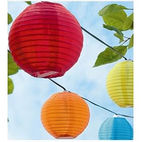 Set of 10 Solar String Coloured Garden Outdoor Lantern Lights