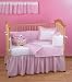 Pique & Seersucker 4 Piece Crib Set - Pink Includes Bumper, Quilt, Sheet and Skirt.