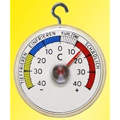 Bimetall Analog Klebe K�hlschrank Thermometer . K�hlschrankthermometer mit Metall Haken . Deutsche Herstellung