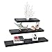 WELLAND 24 inch Black Mission Floating Shelves for Wall, Bathroom Wall Mount Shelves, Wood Modern Display Shelves, Book Shelves,for Bedroom,Living Room and Kitchen