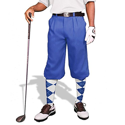 Royal Blue Golf Knickers: Mens 'Par 3' - Microfiber