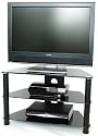 Demagio 021BGBL Black Legs & Black Glass LCD TV Stand