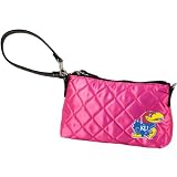 NCAA Kansas, University of Pink Quilted Wristlet