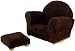 KidKraft Chocolate Chenille Upholstered Rocker and Ottoman
