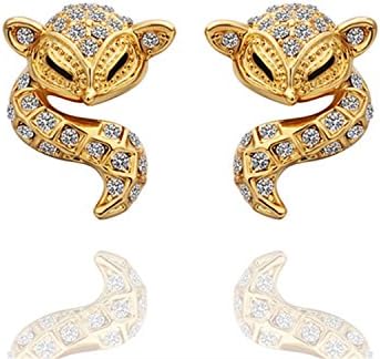 Aliliya High Quality Jewelry Signature Pave Exquisite High-End Crystal Earring - Czech diamond earrings gilded green fox