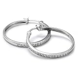 Sterling Silver Cubic Zirconia Hoop Earrings