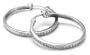 Rhodium Plated Sterling Silver Cubic Zirconia Hoop Earrings  (1.2" Diameter)