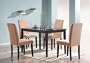 5pc Dining Table & Parson Chairs Set Espresso Finish