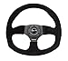 NRG 320mm Sport Suede Steering Wheel Oval with Red Stitching