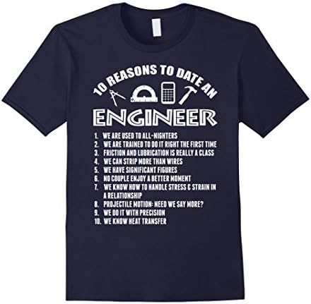 Men's Ten Reasons To Date An Engineer T Shirt Medium Navy
