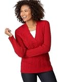 Karen Scott Layered-Look Cable-Knit Sweater
