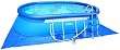 Intex 12-54432 Oval Frame Pool Set 549 x 305 x 107 cm, Kartuschenfilter 3.800 l/h, Leiter, Abdeckplane, Bodenschutzplane, Skimmer, Reinigungsset