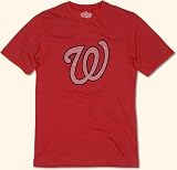 Washington Nationals Classic "W" Logo T-Shirt by Red Jacket (Red, Large)