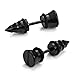 Cool Stainless Steel Men's Stud Screw Black Earrings for men, 7mm Diameter (with Branded Gift Box)