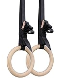 Wood Gymnastic Rings Straps Buckles Gym Crossfit Strength Training Pull Up Dips