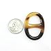 Marycrafts Size 3 Black Amber Buffalo Horn Scarf Ring Handmade 4.5x3.1 Cm