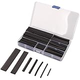 Vktech 150pcs 2:1 Heat Shrink Tubing Tube Sleeving Wire Cable 8 Sizes 2-13mm Black