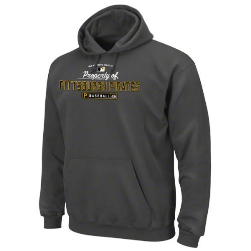 MLB Men's Pittsburgh Pirates Property Of Long Sleeve Hooded Fleece Pullover (Pro Granite, XX-Large)