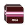 Personal Name Gift - "BUDAK" Set of 4 Mini-Mousepad Coasters (pink design)