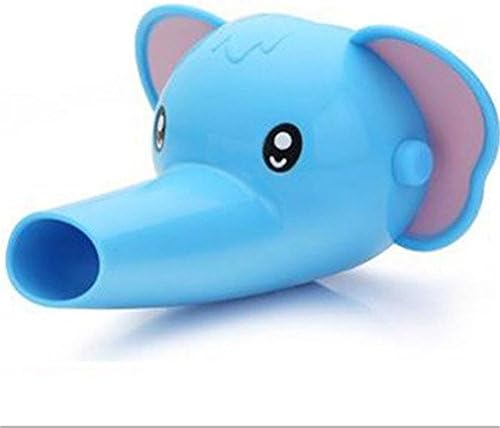 Bathroom Accessory Cartoon Water Tap Faucet Extender Hand Wishing for Kids Babies (Blue elephant)