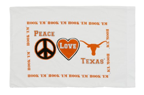 Standard Pillowcase - Peace Love Texas Longhorns