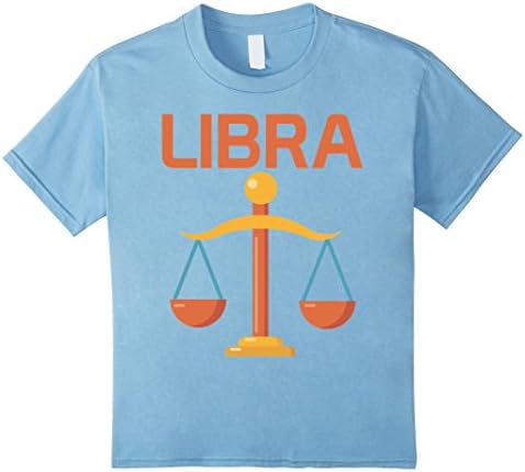 Kids Libra Zodiac T Shirt for men women boys girls kids 10 Baby Blue