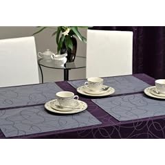 Platzset 33x45 cm anthrazit damast 4er Set