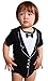 Frenchie Mini Couture Infant Tuxedo Baby Bow Tie - 100% Cotton Tux, 3D Bowtie Baby Suit, 9 Months