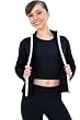 Chloe Noel J48 Black/White Fitted Fleece Skate Jacket with Color Zipper - Adult Extra Small
