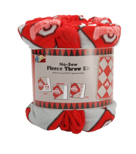 72 Inch No Sew Throw Kit-Ohio State Argyle