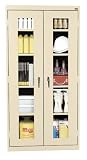Sandusky CA4V361872-07 36-Inch Wide by 18-Inch Deep by 72-Inch High Clear View Four-Shelf Storage Cabinet, Putty