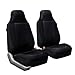 FH-FB107102 Trendy Corduroy Bucket Seat Covers, Airbag compatible and Split Bench, Black color